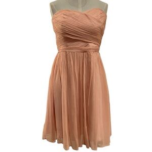 J. Crew Silk Peach Strapless Dress Size 8